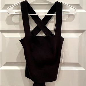 Never Been Worn Fabrik Black Open Back Tank Top